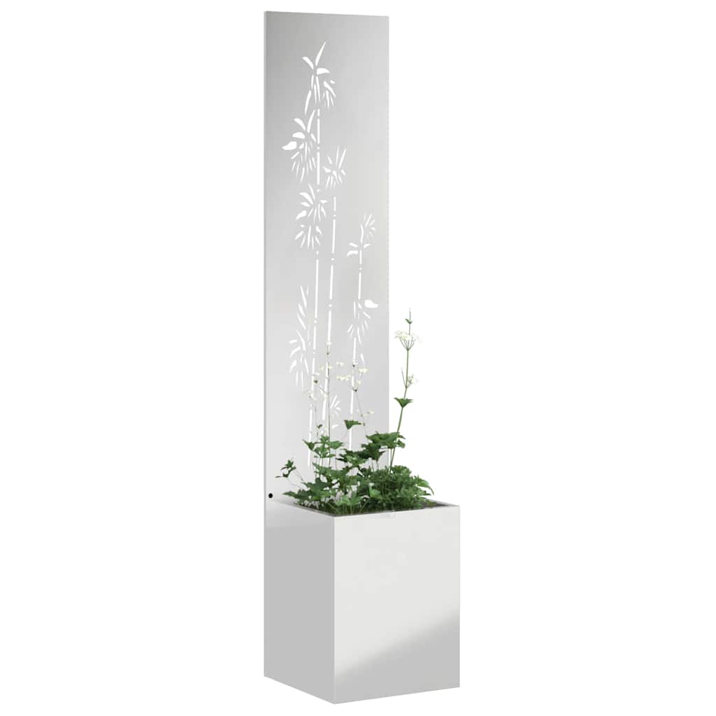 Vidaxxl protección visual para jardín plata 32 x 140 cm acero galvanizado
