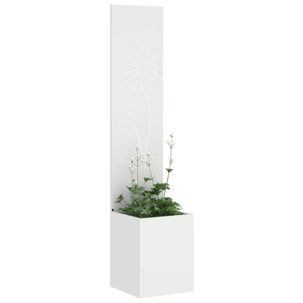 Vidaxl tuin privacy screen fretwerk wit 32 x 140 cm koudgewalst staal