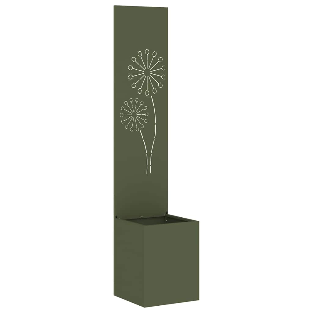 Vidaxl tuin privacy screen olijfgroen 32 x 140 cm koudgewalst staal