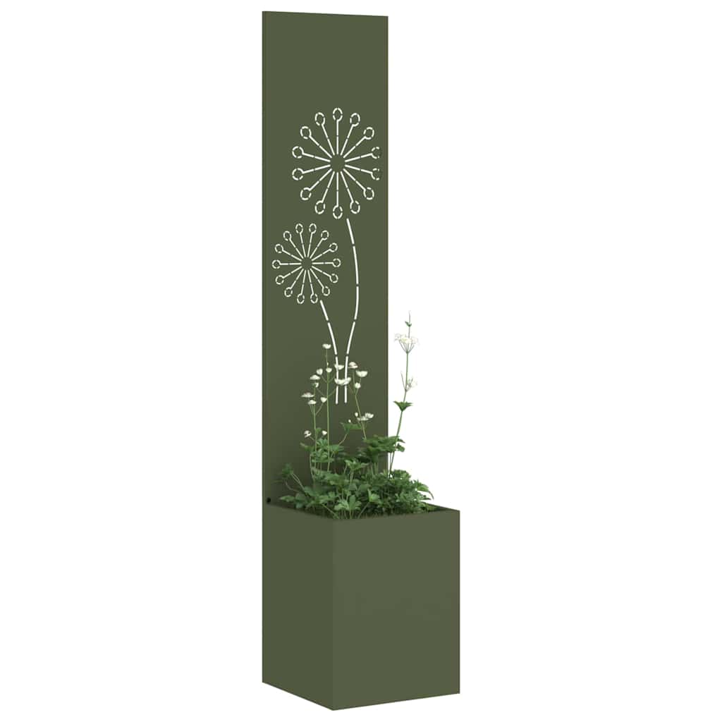 Vidaxl tuin privacy screen olijfgroen 32 x 140 cm koudgewalst staal