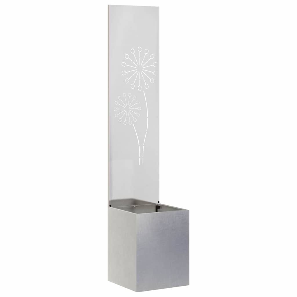 VidaXL protección visual para jardín calado plateado 32 x 140 cm acero inoxidable