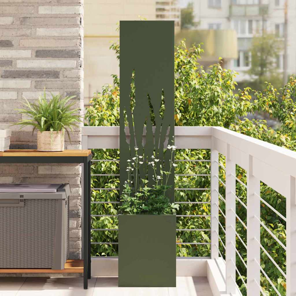 Vidaxl tuin privacy screen olijfgroen 32 x 140 cm koudgewalst staal