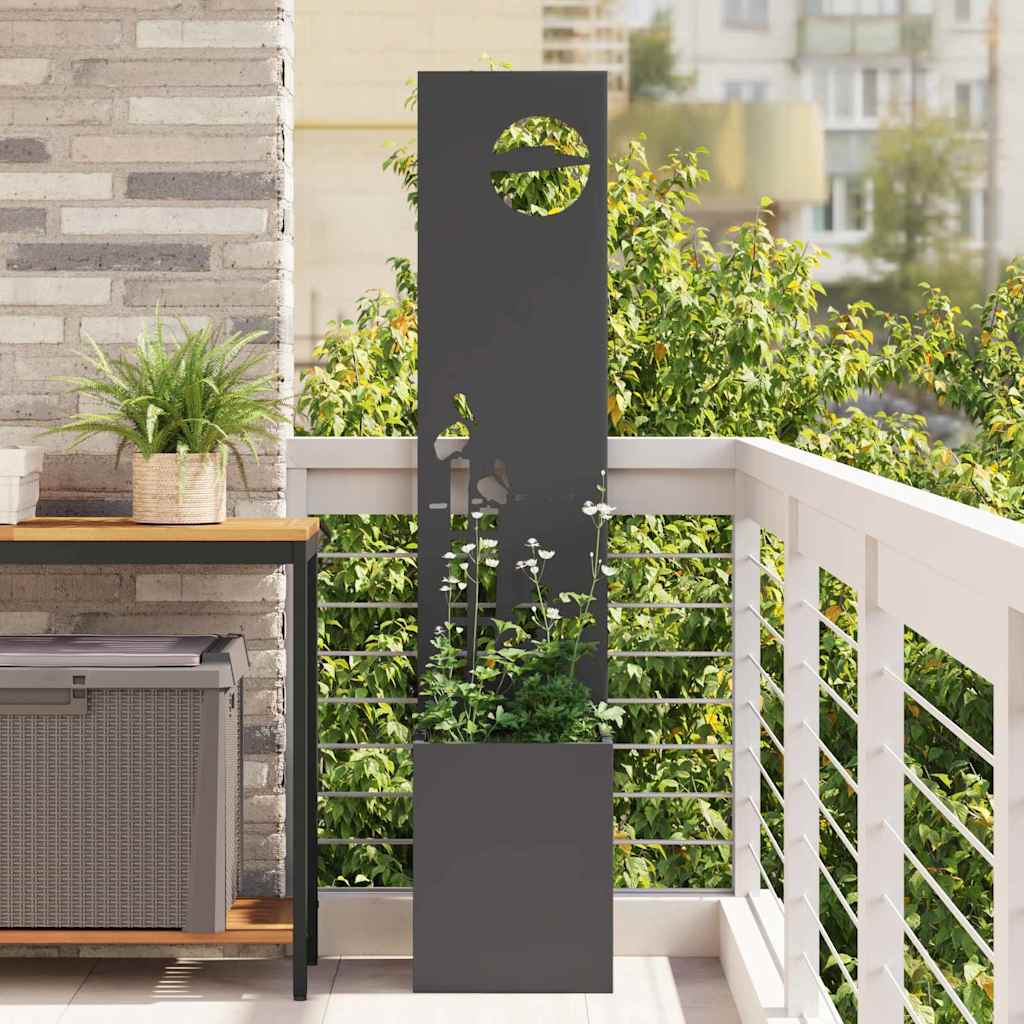 Vidaxl tuin privacy screen zwart 32 x 140 cm koudgewalst staal