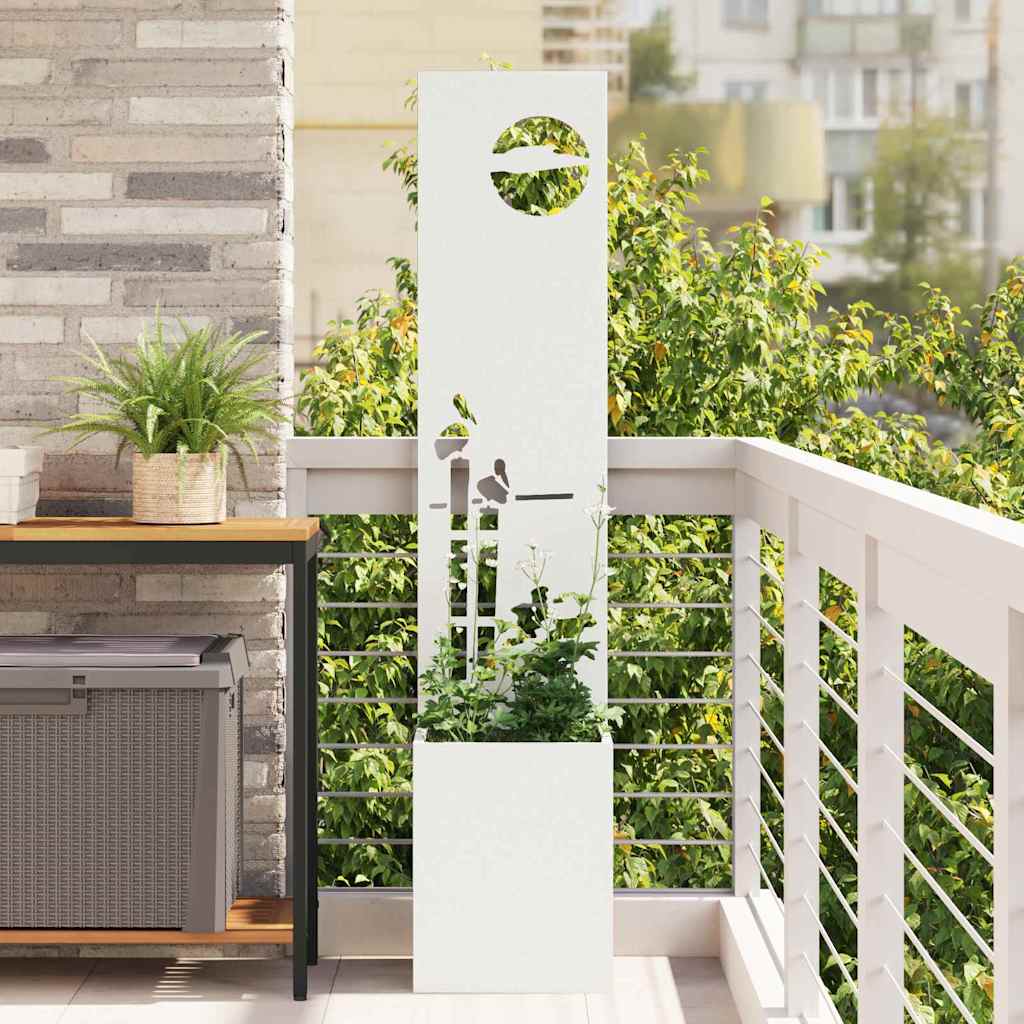 VidaXL schermo privacy da giardino bianco 32 x 32 x 150 cm in acciaio laminato a freddo