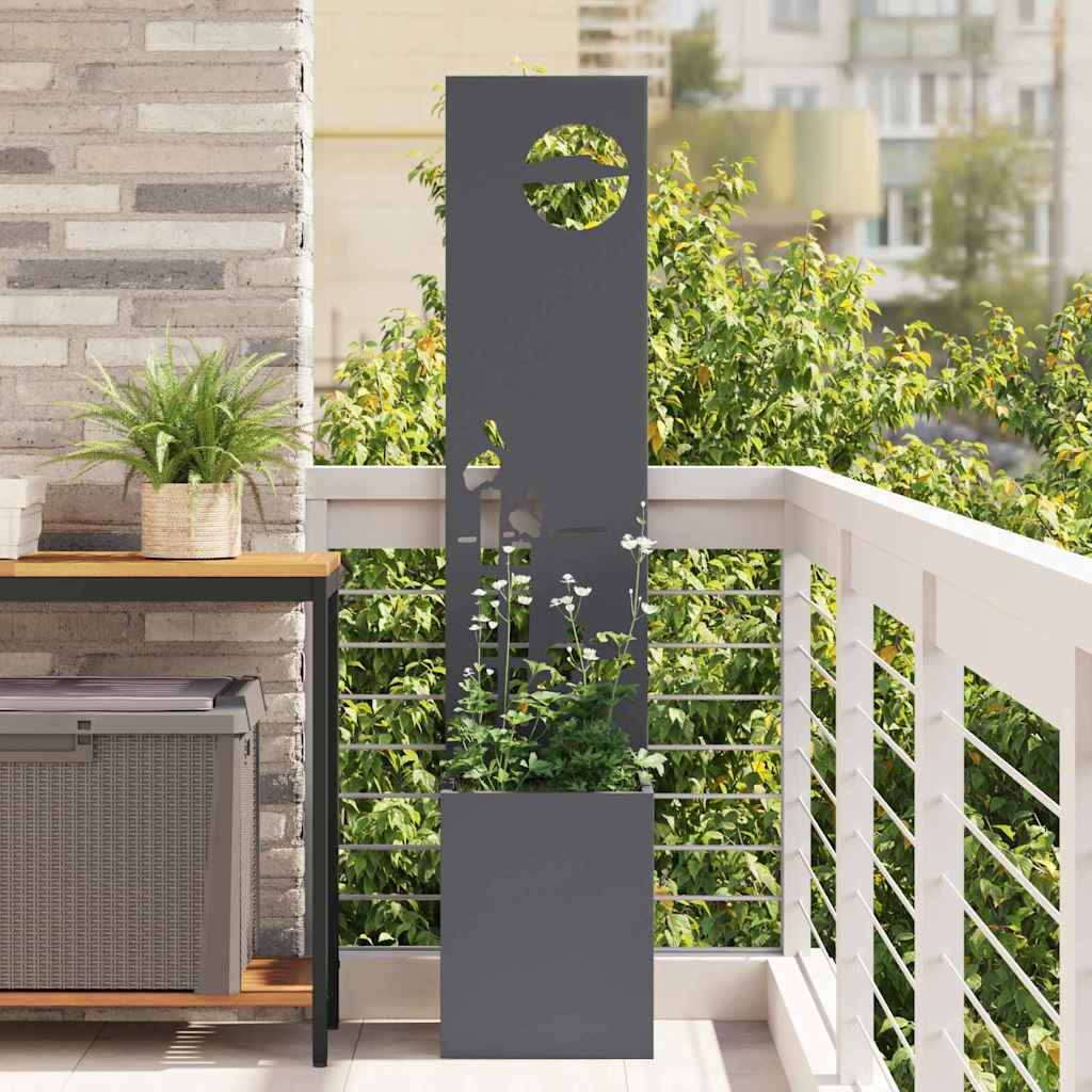 Vidaxl tuin privacy screen antraciet 32 x 140 cm koudgewalst staal