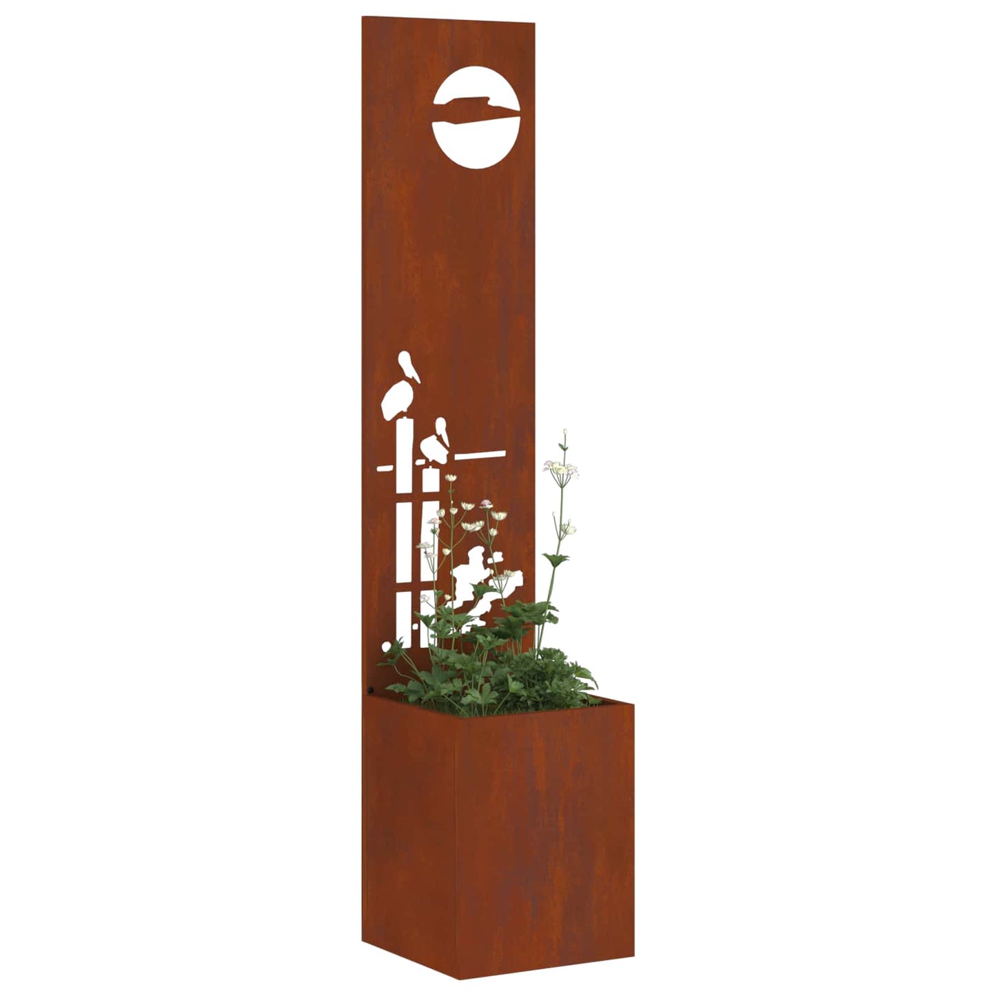 VidaXL protección visual para jardín calado oxidado 32 x 140 cm acero corten