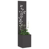 Vidaxxl schermo privacy da giardino nero 32 x 32 x 150 cm in acciaio laminato a freddo