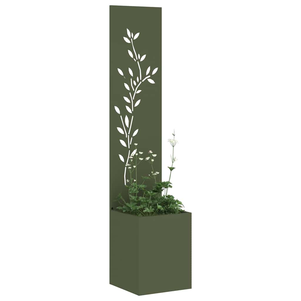 VidaXL protección visual para jardín flores verde oliva 32 x 32 x 150 cm