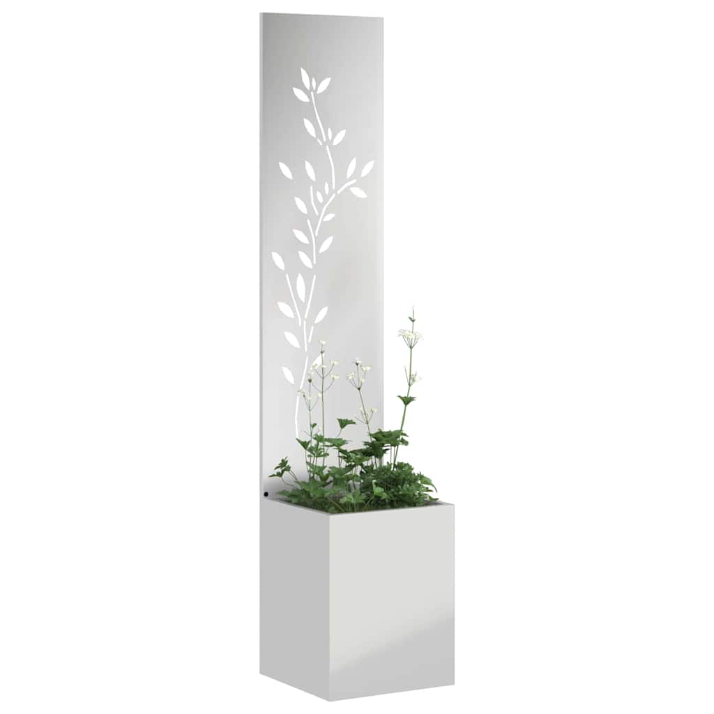 VidaXL protección visual para jardín flores plata 32 x 32 x 150 cm