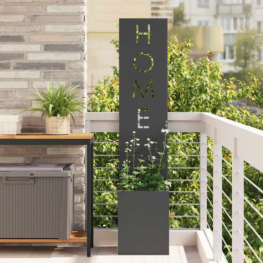 Vidaxxl schermo privacy da giardino nero 32 x 32 x 150 cm in acciaio laminato a freddo