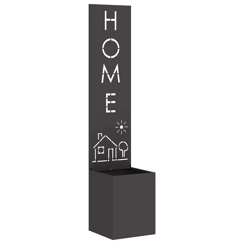 Vidaxxl schermo privacy da giardino nero 32 x 32 x 150 cm in acciaio laminato a freddo