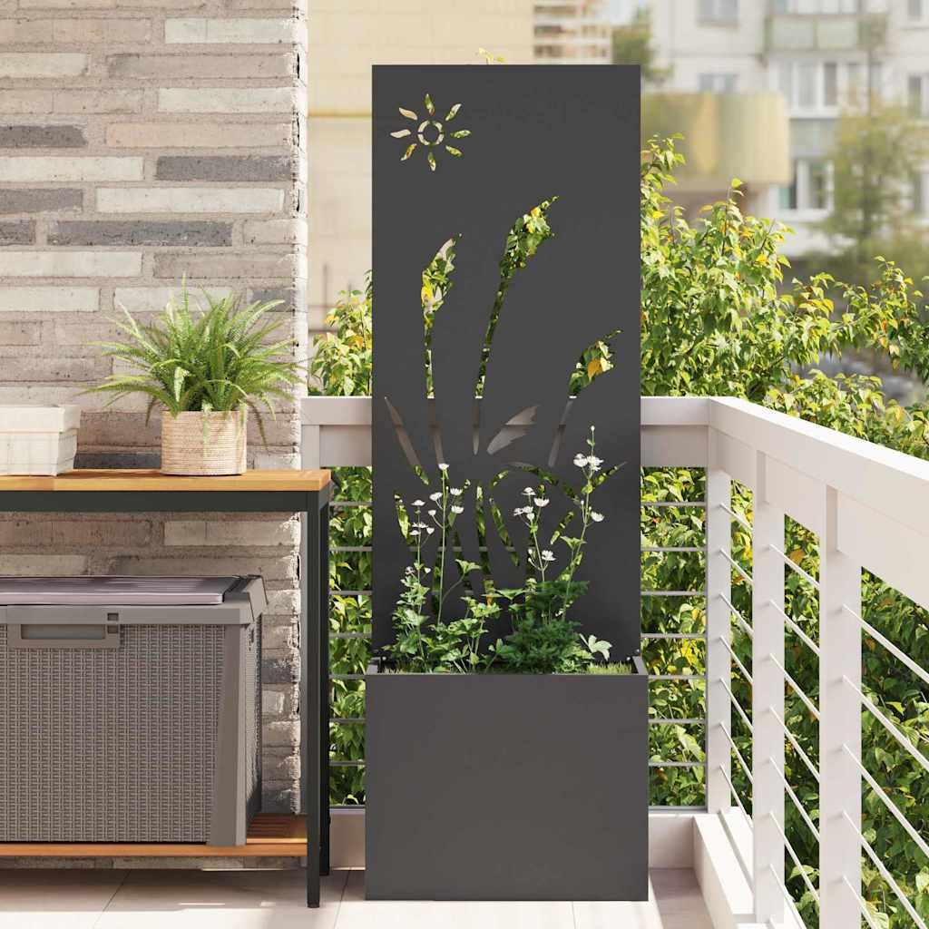 Vidaxl tuin privacy screen zwart 50 x 140 cm koudgewalst staal