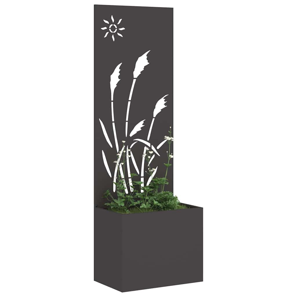 Vidaxl tuin privacy screen zwart 50 x 140 cm koudgewalst staal