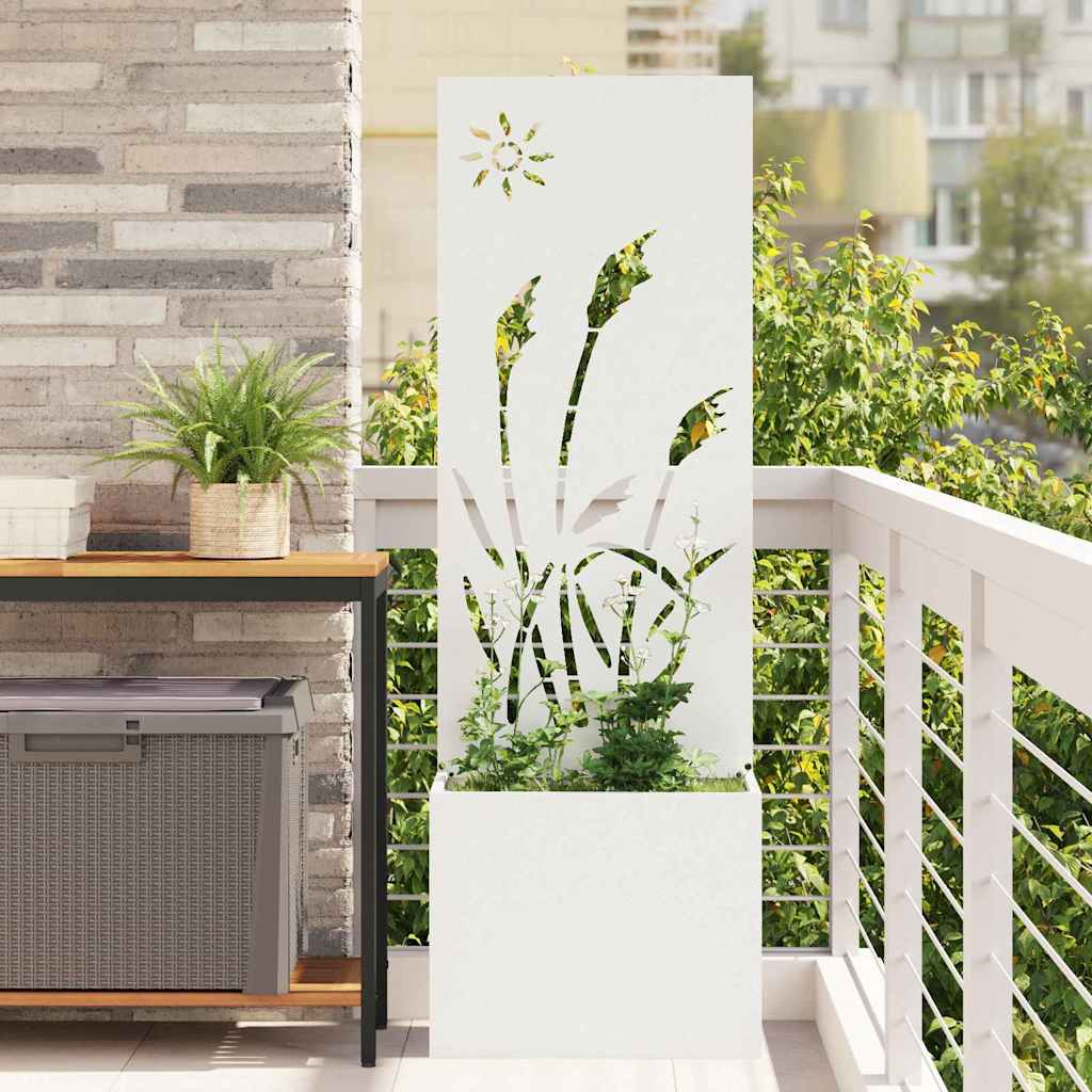 Vidaxl tuin privacy screen fretwerk wit 50 x 140 cm koudgewalst staal