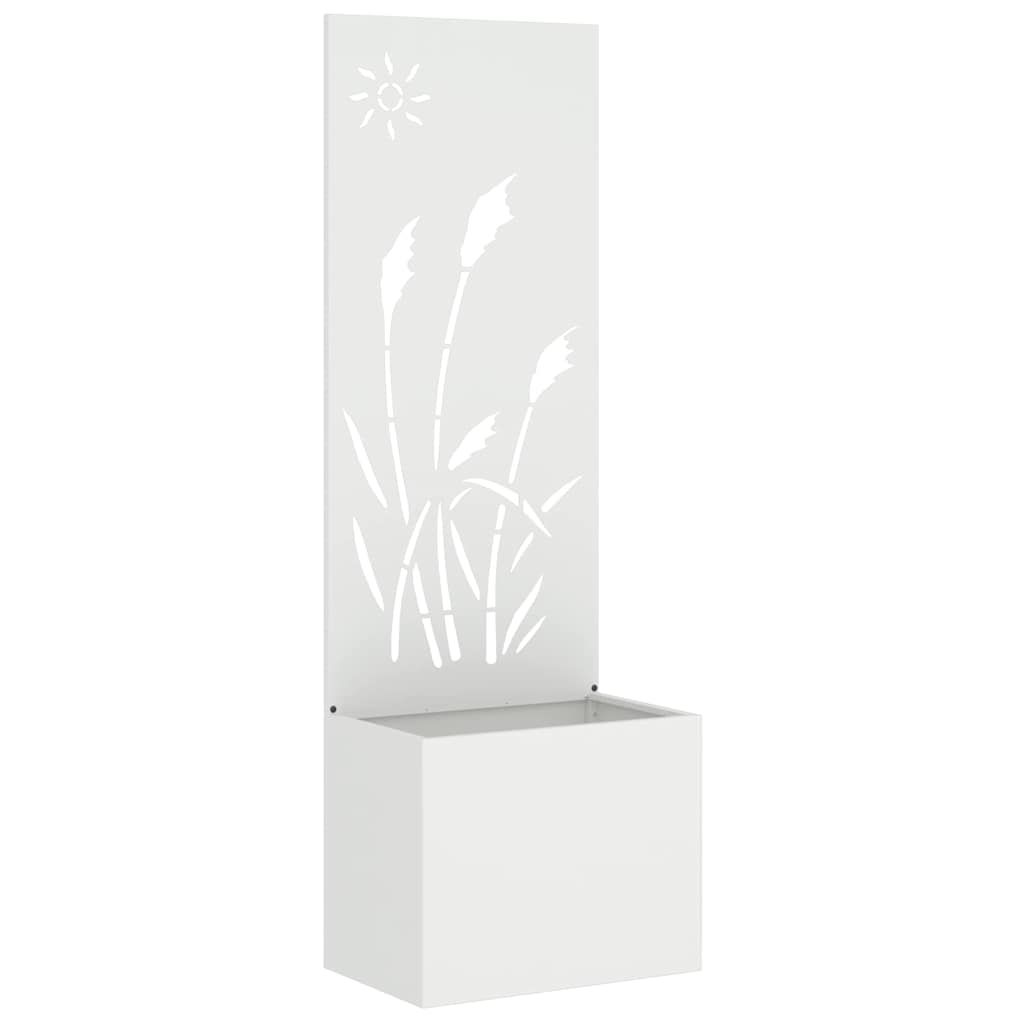 Vidaxl tuin privacy screen fretwerk wit 50 x 140 cm koudgewalst staal
