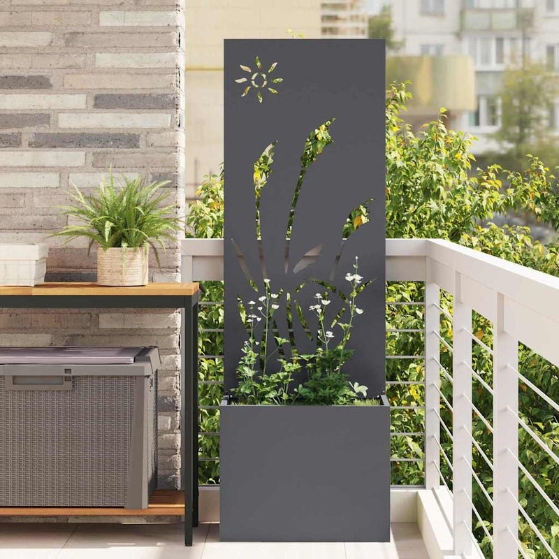 Vidaxl tuin privacy screen antraciet 50 x 140 cm koudgewalst staal