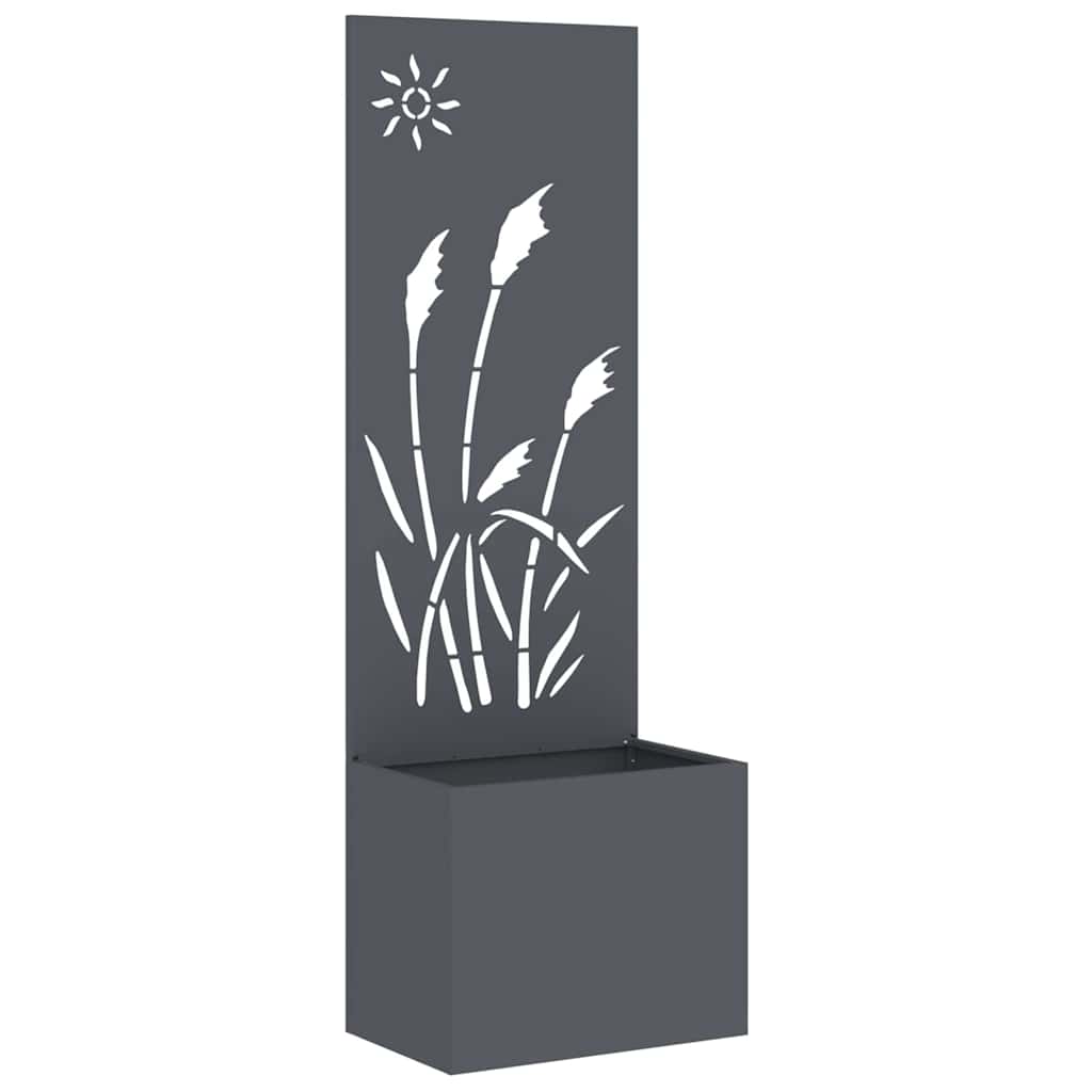 Vidaxxl paravento da giardino antracite 50 x 140 cm in acciaio laminato a freddo