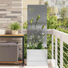 VidaXL protección visual para jardín calado plateado 50 x 140 cm acero inoxidable