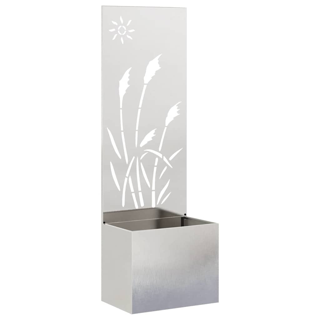 VidaXL protección visual para jardín calado plateado 50 x 140 cm acero inoxidable
