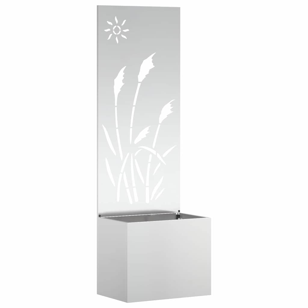Vidaxxl paravento da giardino argento 50 x 140 cm in acciaio zincato