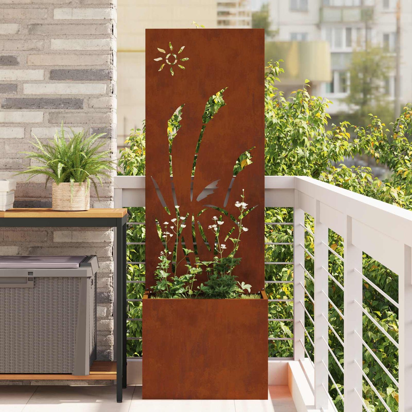 Vidaxl tuin privacy screen fretwerk roestig 50 x 140 cm cortenstaal