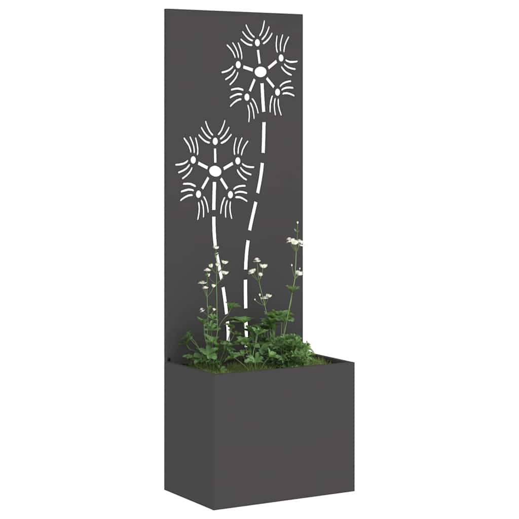 Vidaxl tuin privacy screen zwart 50 x 32 x 150 cm koudgewalst staal