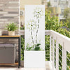 Vidaxl tuin privacy screen bloemen wit 50 x 140 cm koudgewalst staal