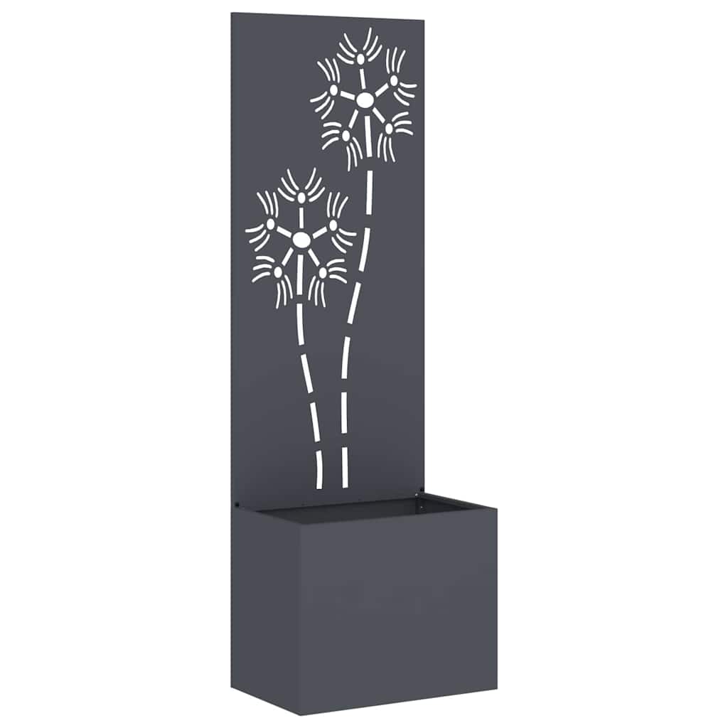 Vidaxl tuin privacy screen bloemen antraciet 50 x 32 x 150 cm
