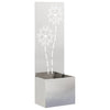 Vidaxxl protección visual para jardín flores plata 50 x 140 cm acero inoxidable