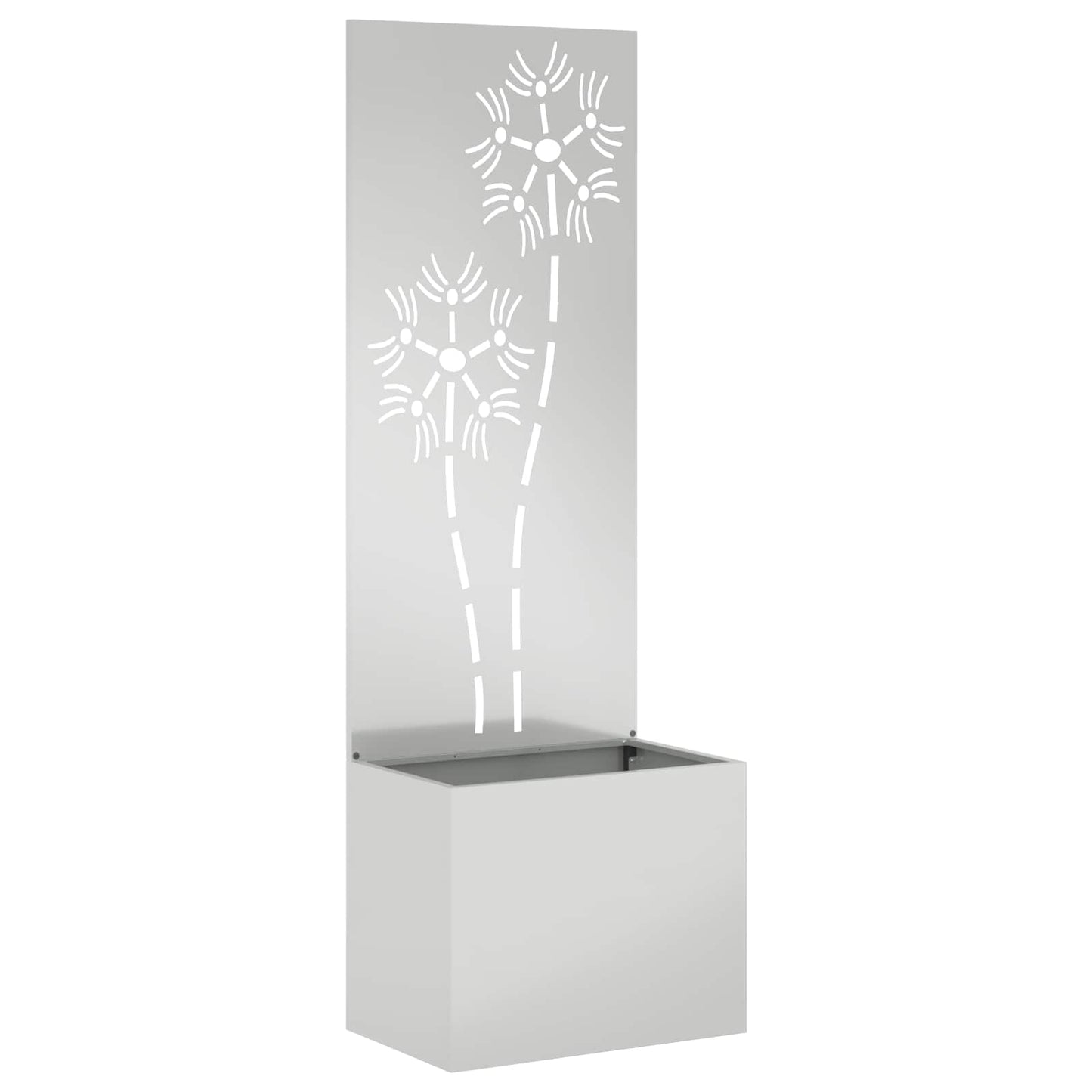 VidaXL protección visual para jardín flores plata 50 x 32 x 150 cm