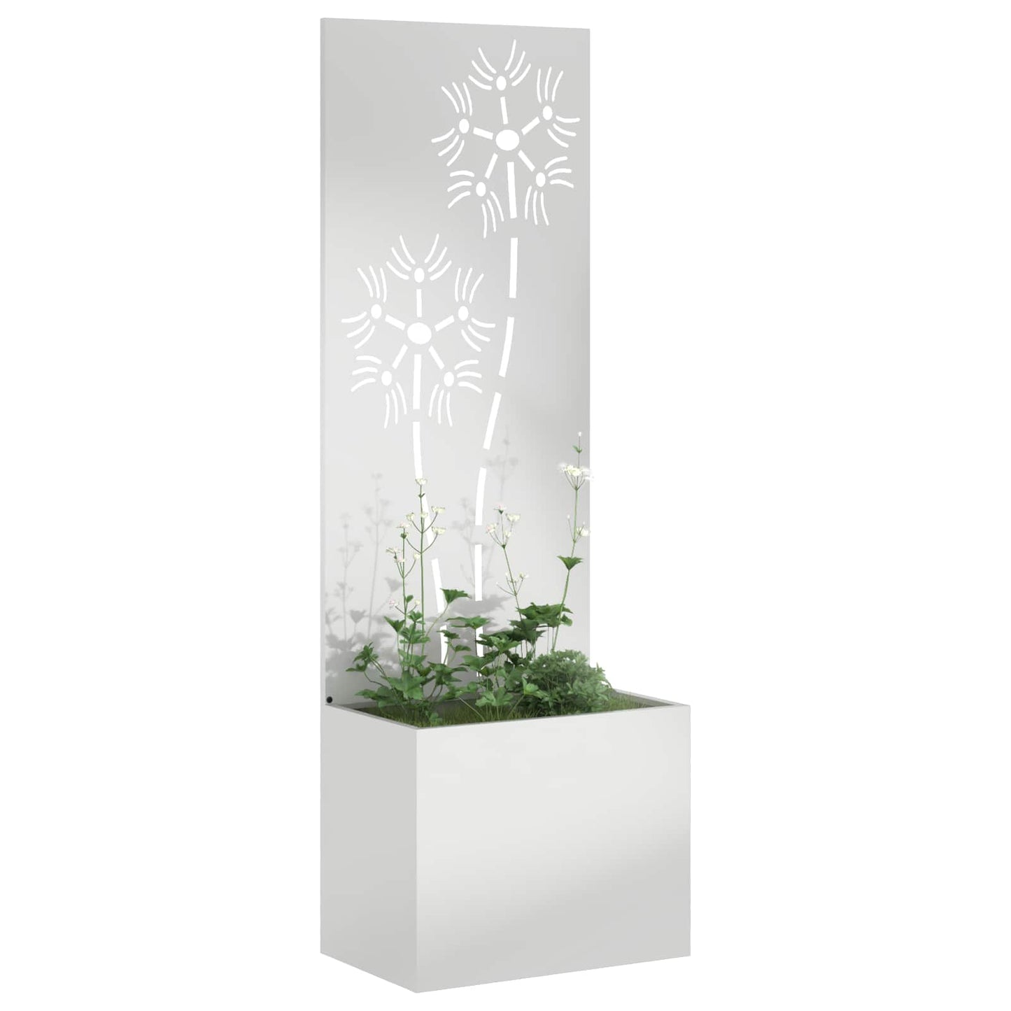 VidaXL protección visual para jardín flores plata 50 x 32 x 150 cm