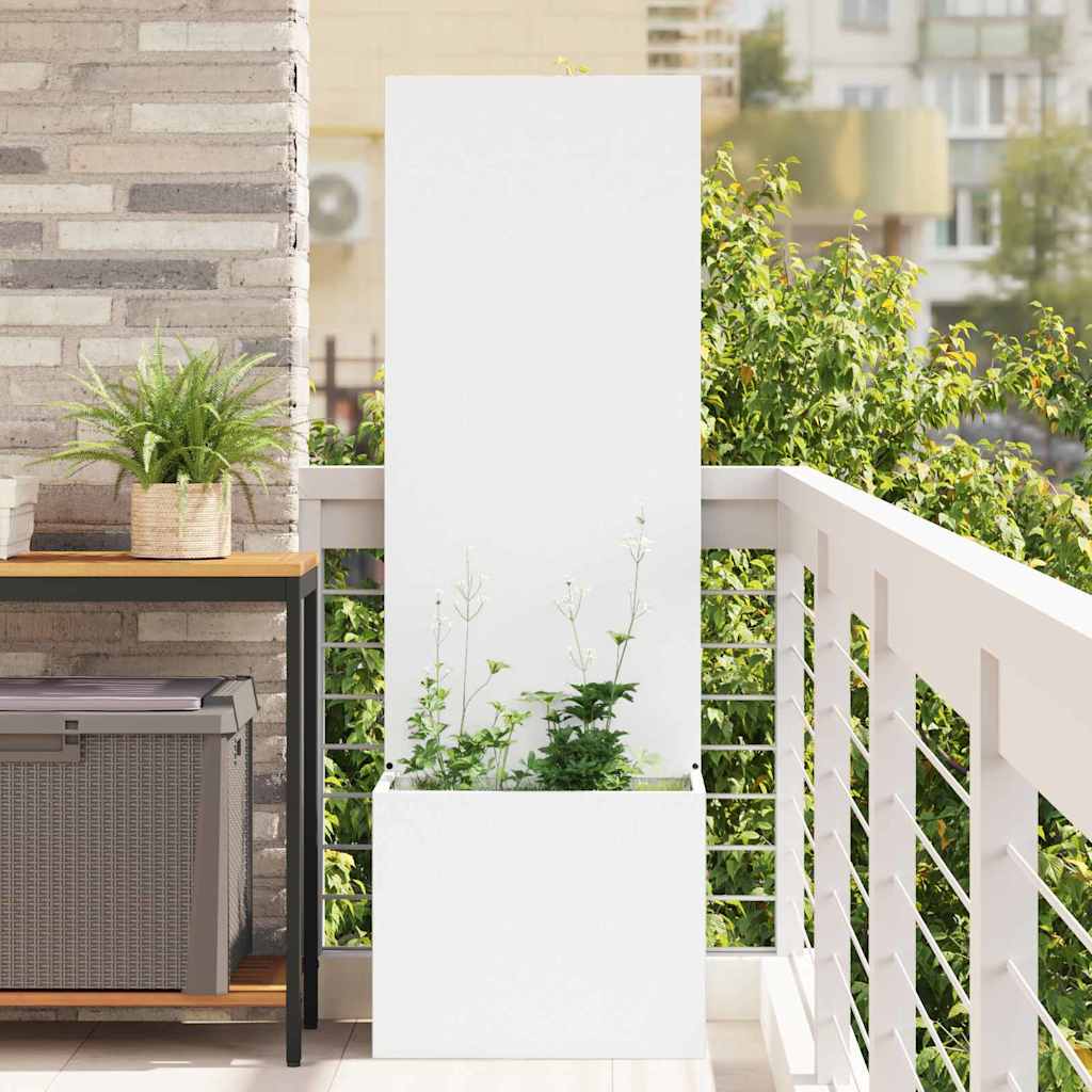 VidaXL schermo privacy da giardino bianco 50 x 32 x 150 cm in acciaio laminato a freddo