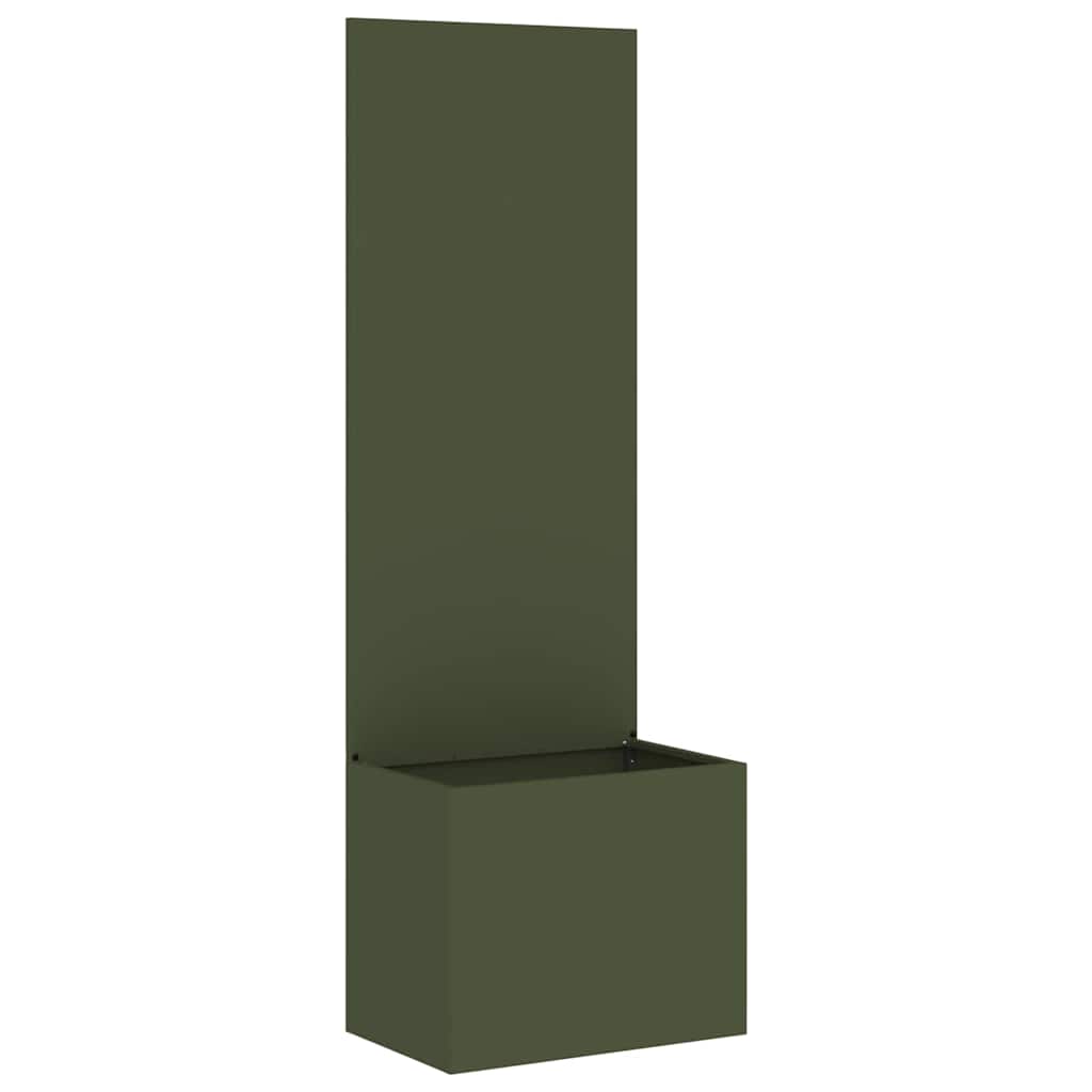 Vidaxxl protección visual para jardín verde oliva 50 x 140 cm acero laminado en frío