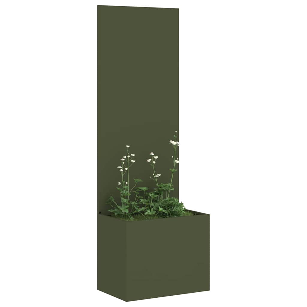 Vidaxl tuin privacy screen olijfgroen 50 x 140 cm koudgewalst staal