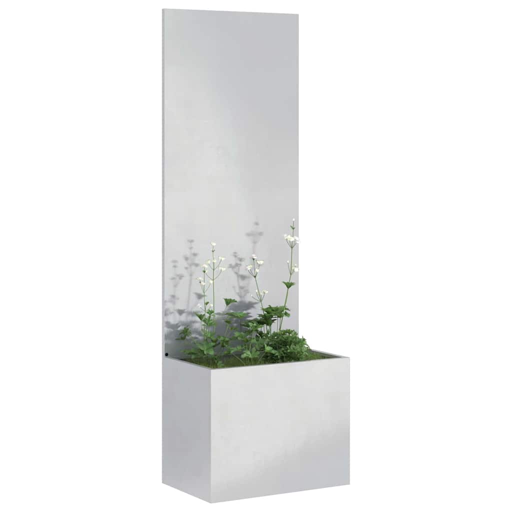 VidaXL protección visual para jardín plata 50 x 32 x 150 cm acero inoxidable