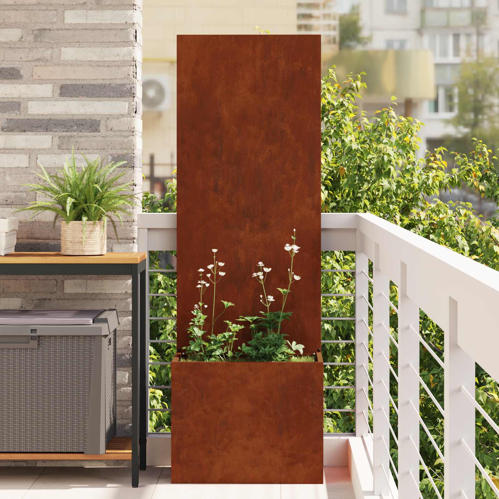 Vidaxl tuin privacy screen roestig 50 x 32 x 150 cm cortenstaal