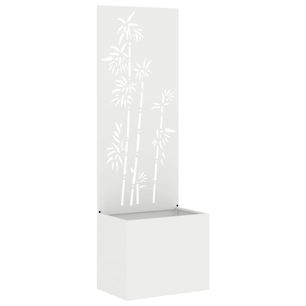 Vidaxl tuin privacy screen bloemen wit 50 x 140 cm koudgewalst staal
