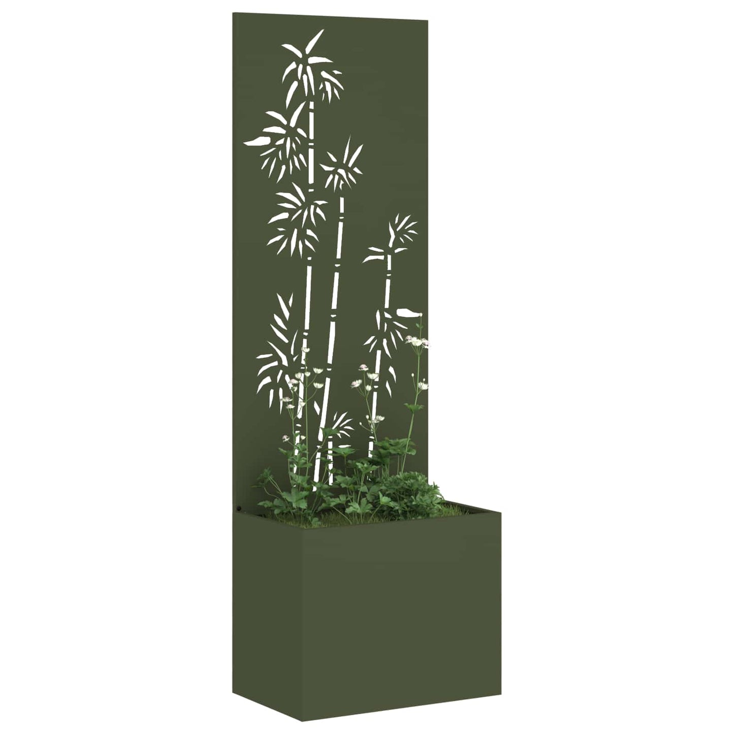 Vidaxl tuin privacy screen olijfgroen 50 x 140 cm koudgewalst staal