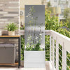 Vidaxxl paravento da giardino fiori argento 50 x 140 cm in acciaio inox