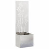 Vidaxxl protección visual para jardín flores plata 50 x 140 cm acero inoxidable