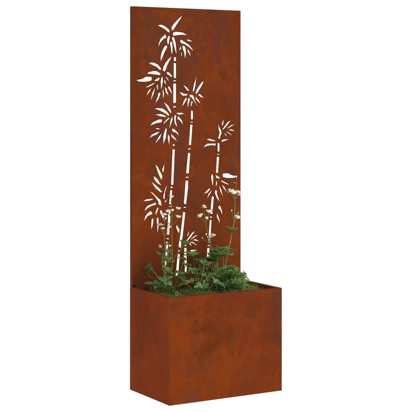 Vidaxl tuin privacy screen bloemen roestig 50 x 140 cm cortenstaal