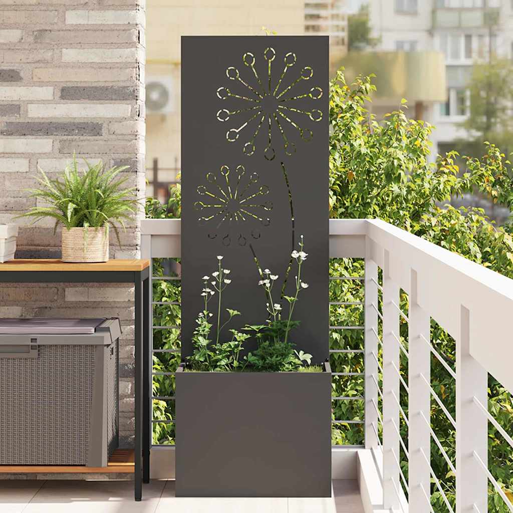 Vidaxl tuin privacy screen zwart 50 x 140 cm koudgewalst staal