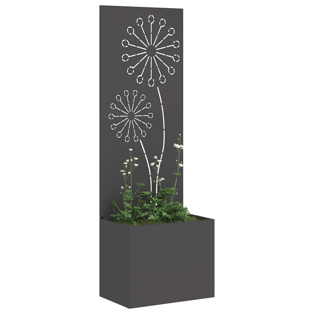 Vidaxl tuin privacy screen zwart 50 x 140 cm koudgewalst staal