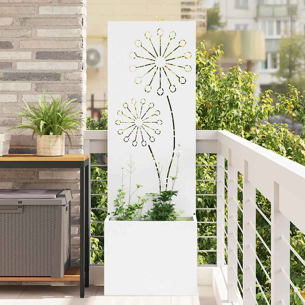Vidaxl tuin privacy screen fretwerk wit 50 x 140 cm koudgewalst staal
