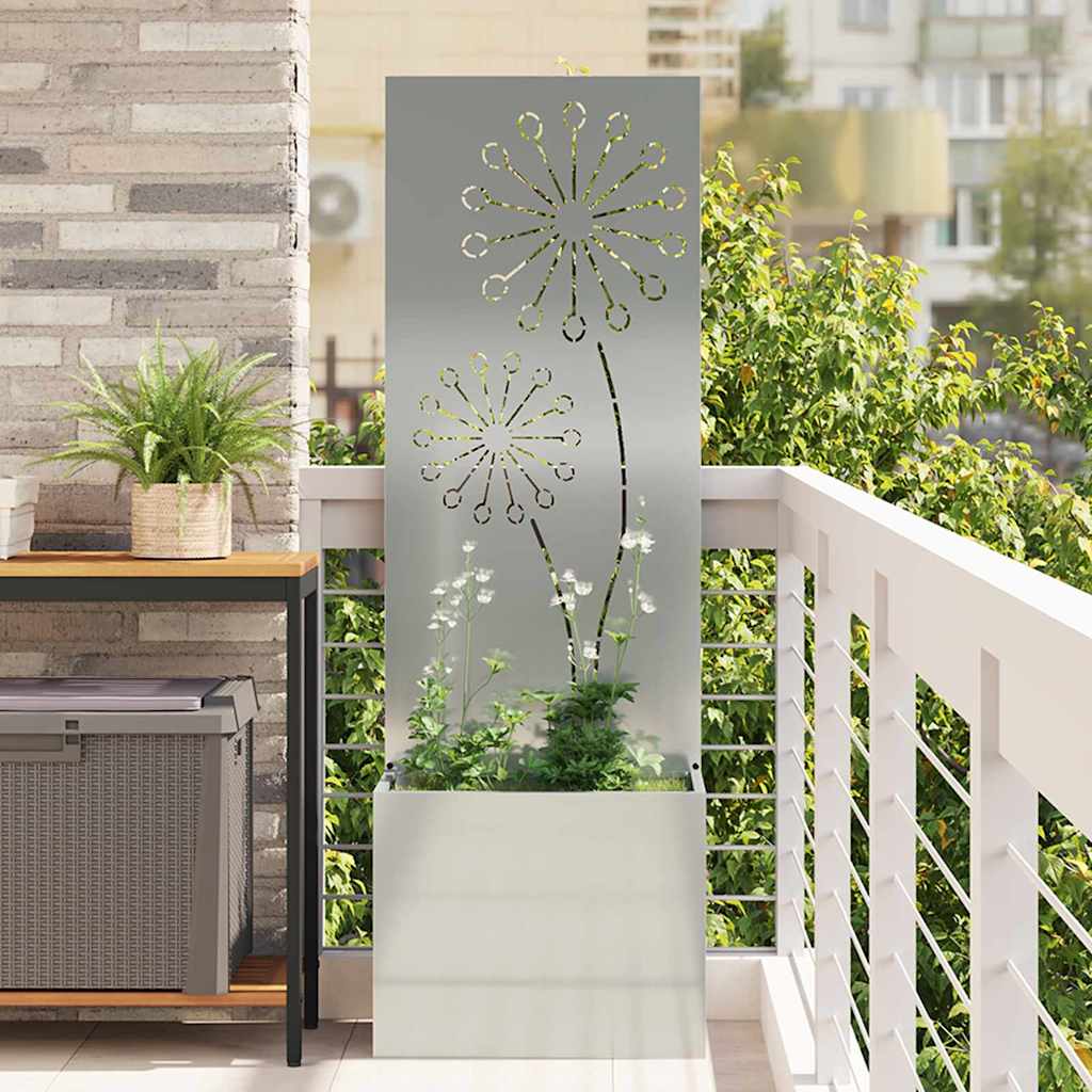 Vidaxxl protección visual para jardín plata 50 x 140 cm acero galvanizado