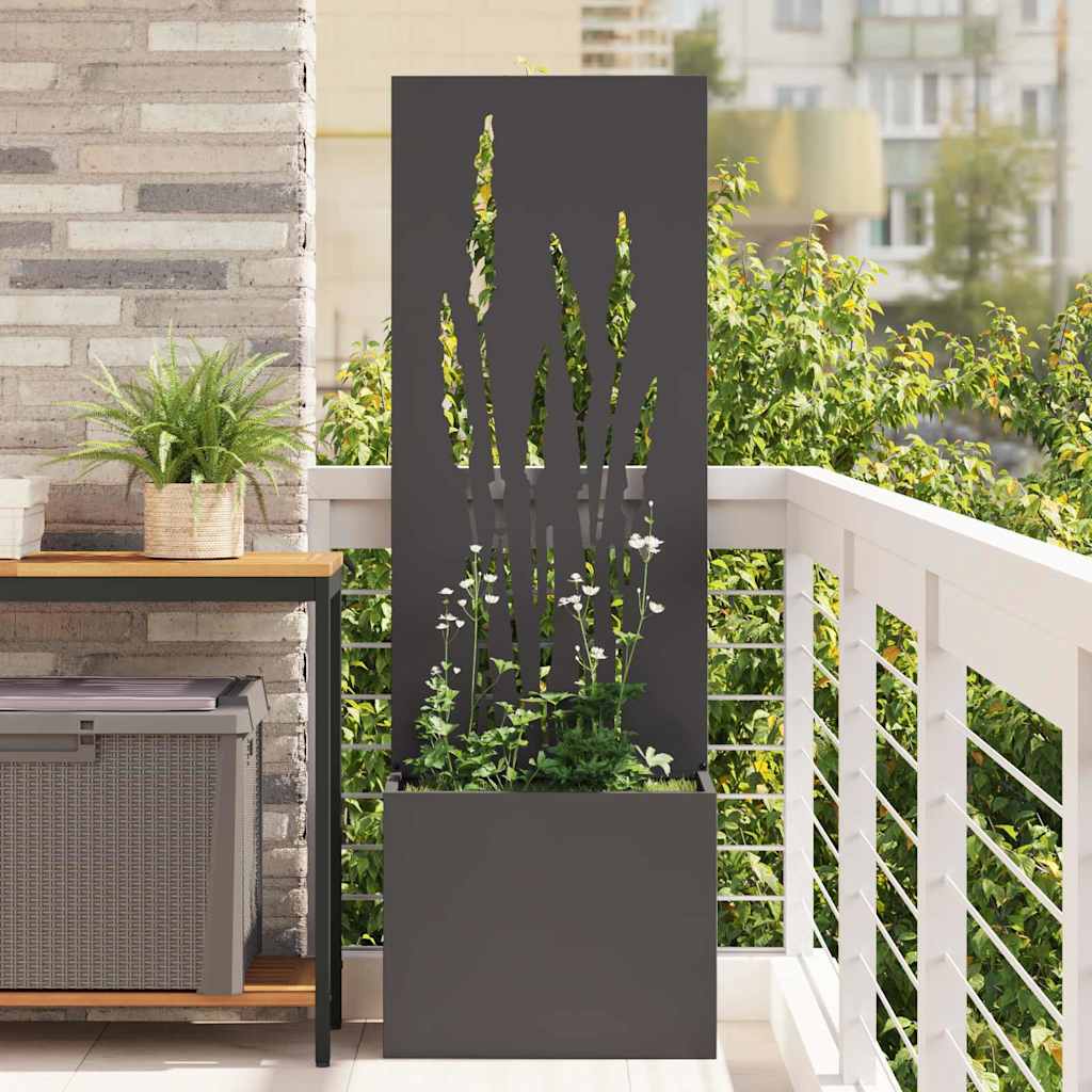 Vidaxl tuin privacy screen zwart 50 x 140 cm koudgewalst staal