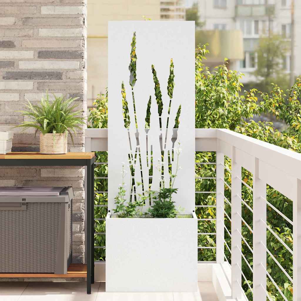 Vidaxl tuin privacy screen fretwerk wit 50 x 140 cm koudgewalst staal