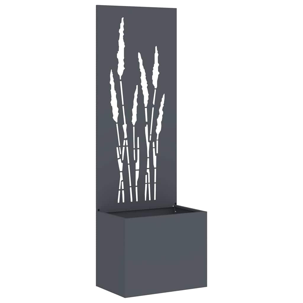 Vidaxxl paravento da giardino antracite 50 x 140 cm in acciaio laminato a freddo
