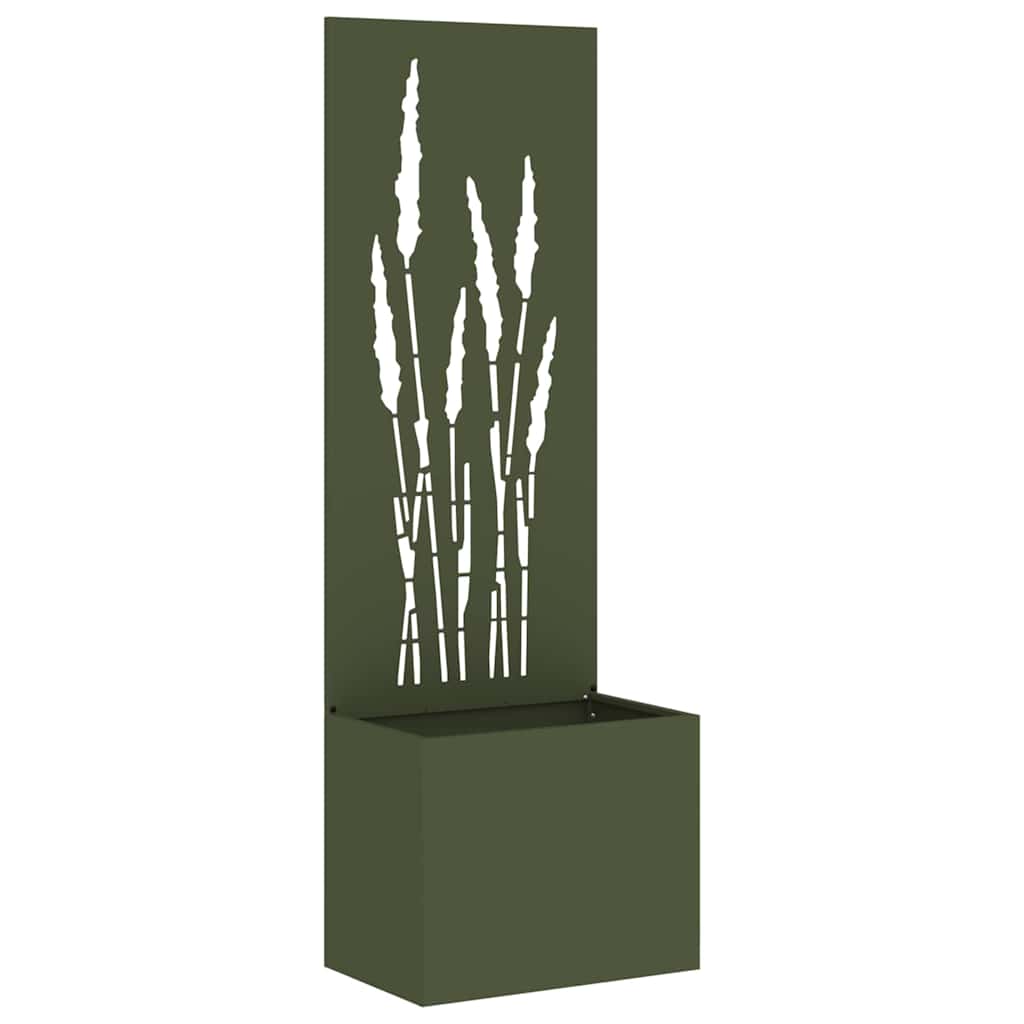 Vidaxl tuin privacy screen olijfgroen 50 x 140 cm koudgewalst staal