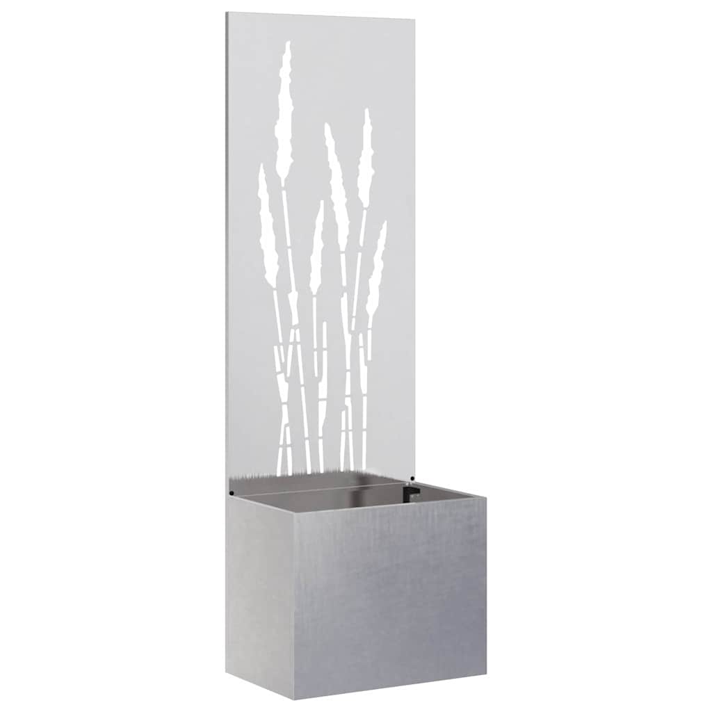 VidaXL protección visual para jardín calado plateado 50 x 140 cm acero inoxidable